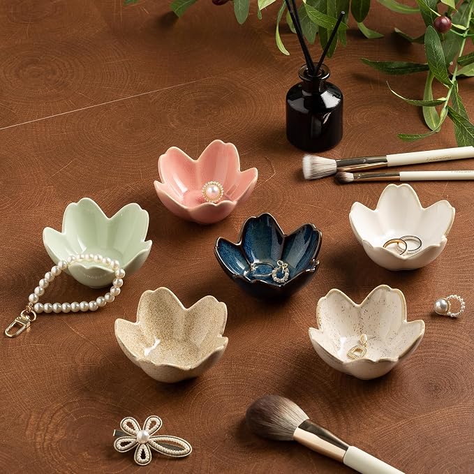 Floral Vanity Tray, Ceramic Jewelry Dish - Image 8