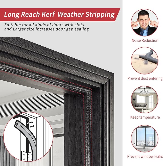 26 Feet Long Reach Weather Stripping Door Seal, V-Shaped Replacement Door Seal - Image 6