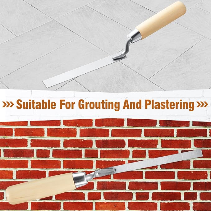 5 Pcs Pointer Trowel, 6-3/4" by 1/4", Wood Handle | Professional Mortar Repair - Image 4
