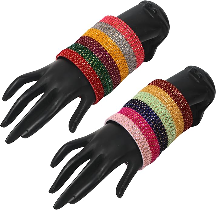 Touchstone indian bangles bracelets for women colorful churiyan set return gifts jewelry chudiya bulk pack bollywood metal bangle sets 12 textured vintage colors. Set of 144