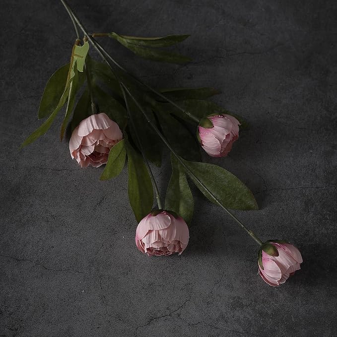 6 Pcs 27" Faux Silk Peony Artificial Flowers Stems - Image 3