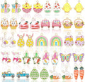 MARFOREVER Easter Charms, 40Pcs/20 Pairs Easter Charms for Jewelry Making, Assorted Egg Bunny Rabbit Enamel Charm Pendants for Bracelet Necklace Earrings Making Accessories