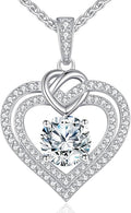 OOBEE Valentines Day Gift Moissanite Heart Necklaces for Women, 1- 4 Carat Moissanite 925 Sterling Silver 14K Gold Plated Pendant Necklace, Ideal Anniversary Birthday Christmas Mothers Day Jewelry Gifts for Mom Wife Her Girlfriend Daughter