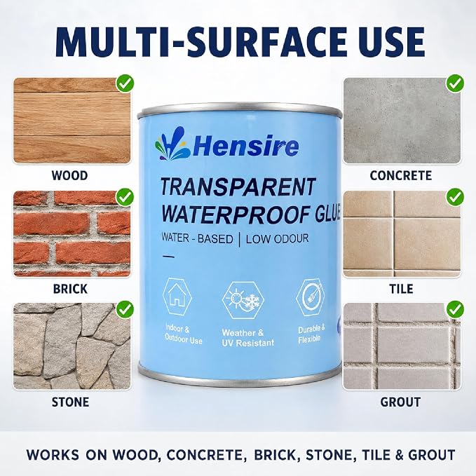Hensire Transparent Waterproof Sealant 35oz – Clear Brush-On Coating | - Image 3