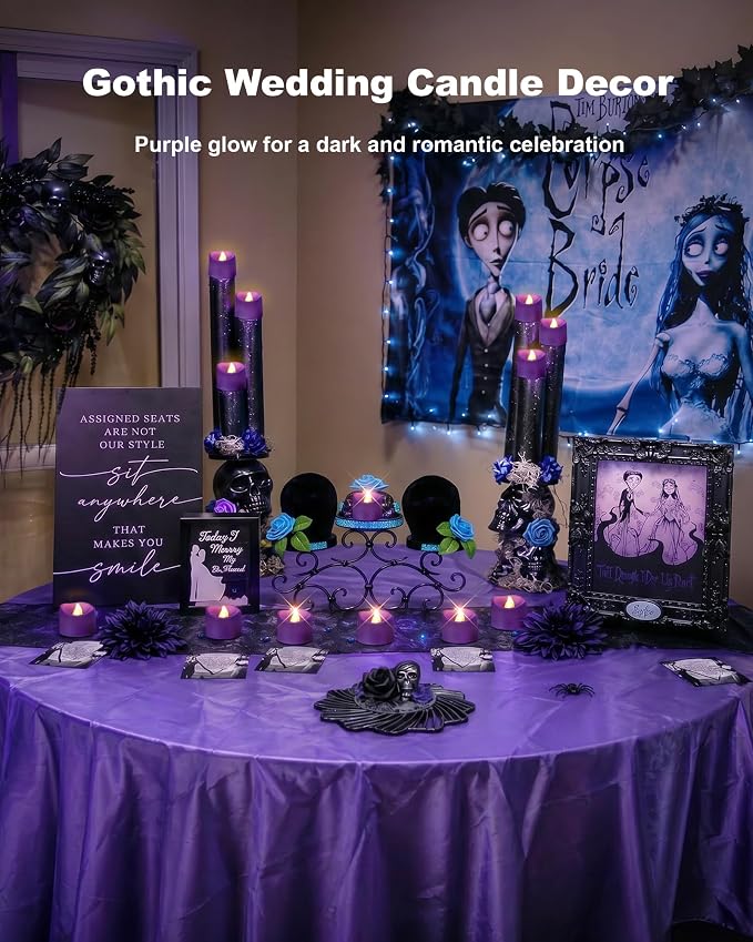 Homemory 24-Pack Purple Flameless Battery Tea Light Candles, 200+ Hours | - Image 6