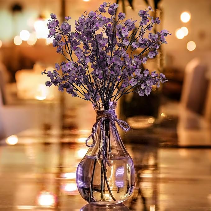 5 Pcs Fake Flowers, Babys Breath Artificial Flowers, Lavender Purple | Real - Image 8
