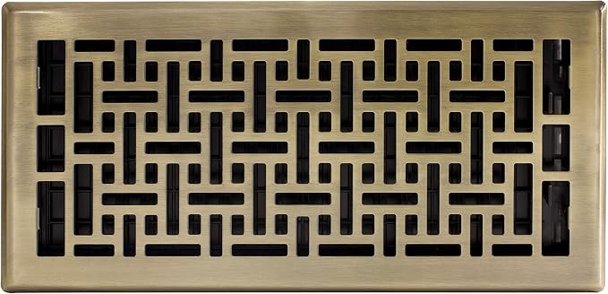 Decor Grates AJH614-A Oriental Floor Register, 6x14 Inches, Antique Brass Finish - Image 2