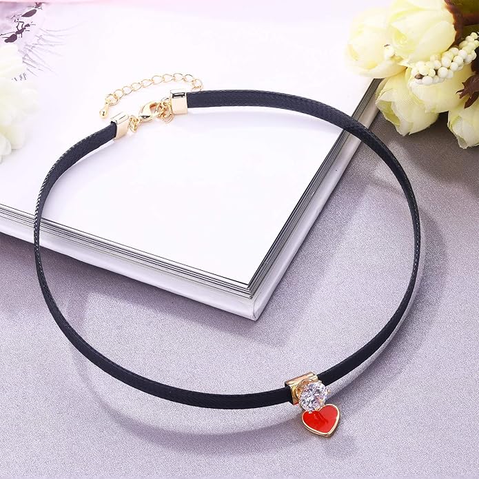 Yonhon Black Choker Necklace for Women,Gold/Siver Tone Choker Necklace with Elegant Pendantant