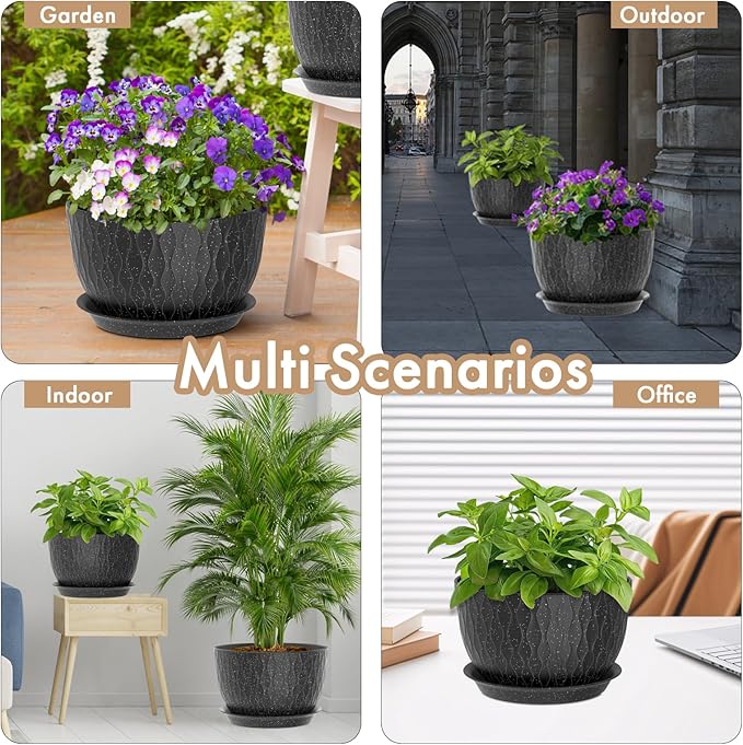 WSMKSZ 12 Inch Wide Water Ripples Flower Pots - Image 6