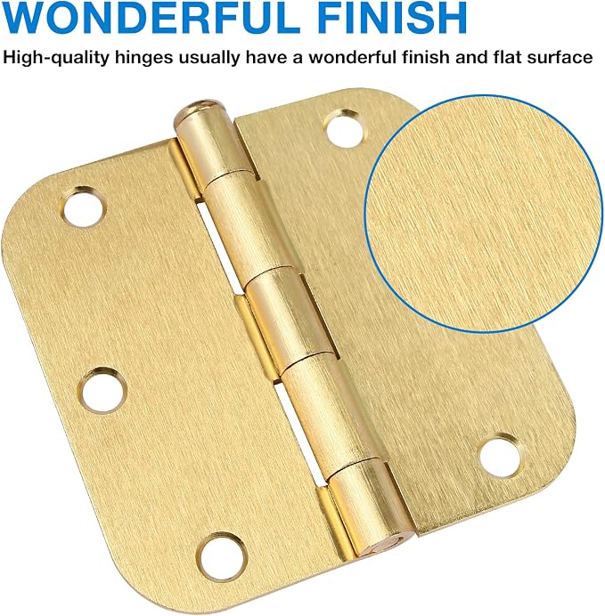 Door Hinges Satin Brass 3.5 Inch x 3.5" Interior Gold Door Hinges - Image 3