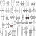 Yinkin 40 Pairs Goth Earrings Set Grunge Punk Rock Dangle Earring Gothic Y2k Jewelry Bat Cross Snake Skull Earrings for Women