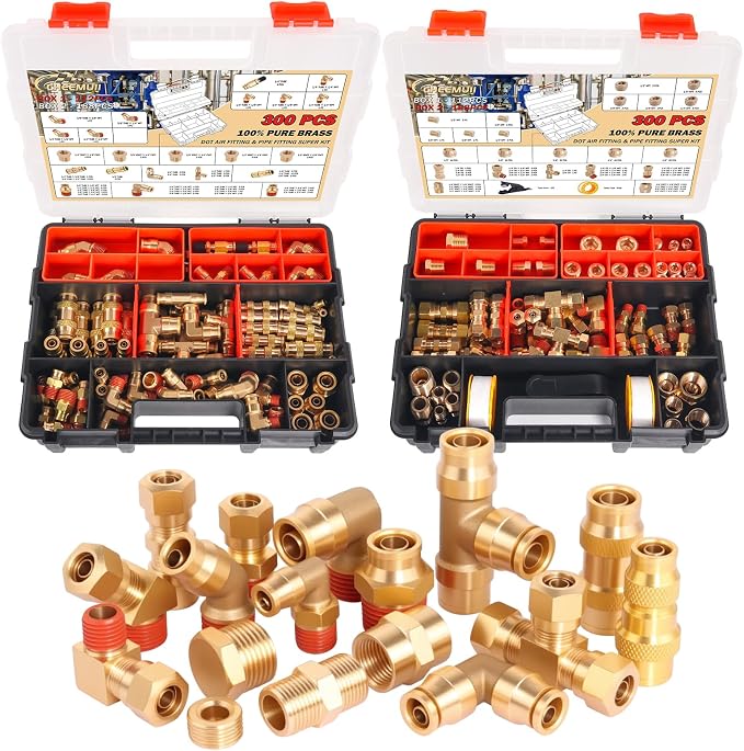 CheeMuii 300 Pcs Brass DOT Air Line Fittings - Image 9