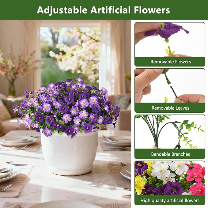 INQCMY Artificial Fake Petunias Flowers - Image 2