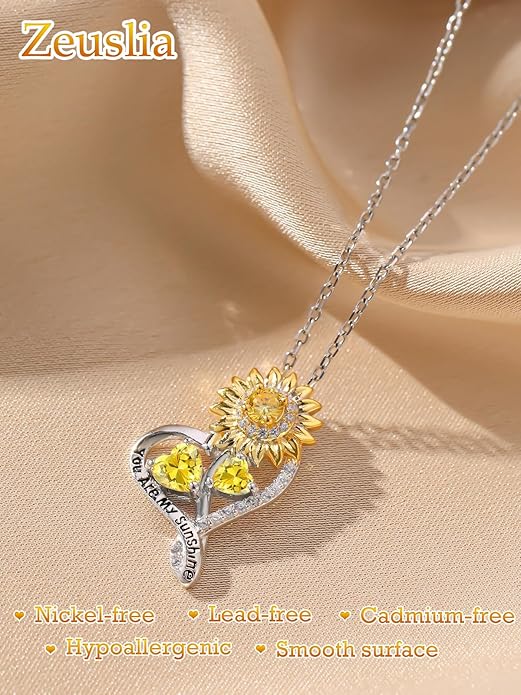 Valentine's Day Gifts for Wife 925 Sterling Silver Double Birthstone Pendant Necklaces I Love You for Always and Forever Necklace Anniversary Birthday Gifts for Wife Girlfriend Mom Her