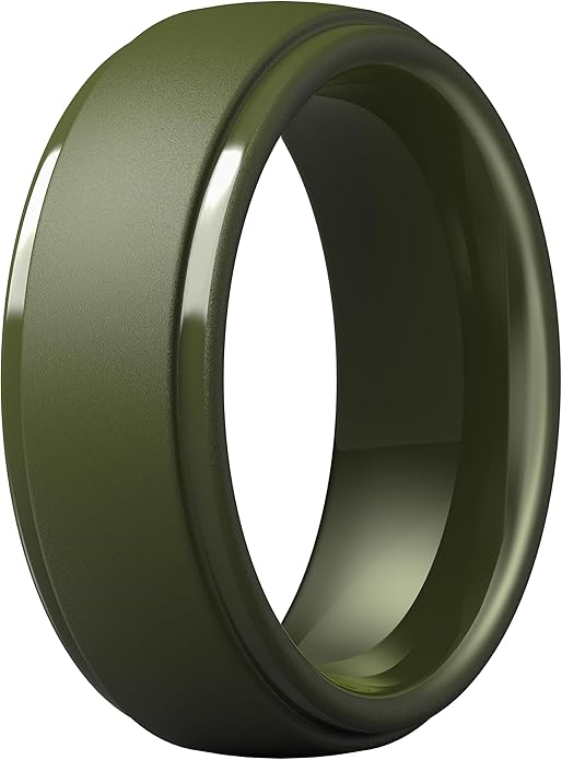 ThunderFit Silicone Rings for Men - 7 Rings / 4 Rings / 1 Ring Step Edge Rubber Wedding Bands 10mm Wide - 2.5mm Thick