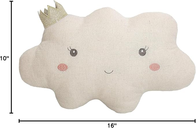 MON AMI Reine Cloud Shaped Throw Pillow – 16x10” Decorative Plush Cushion for Bed, Couch, or Room Décor, Cozy Cloud Accent Pillow, Cute Home Decoration