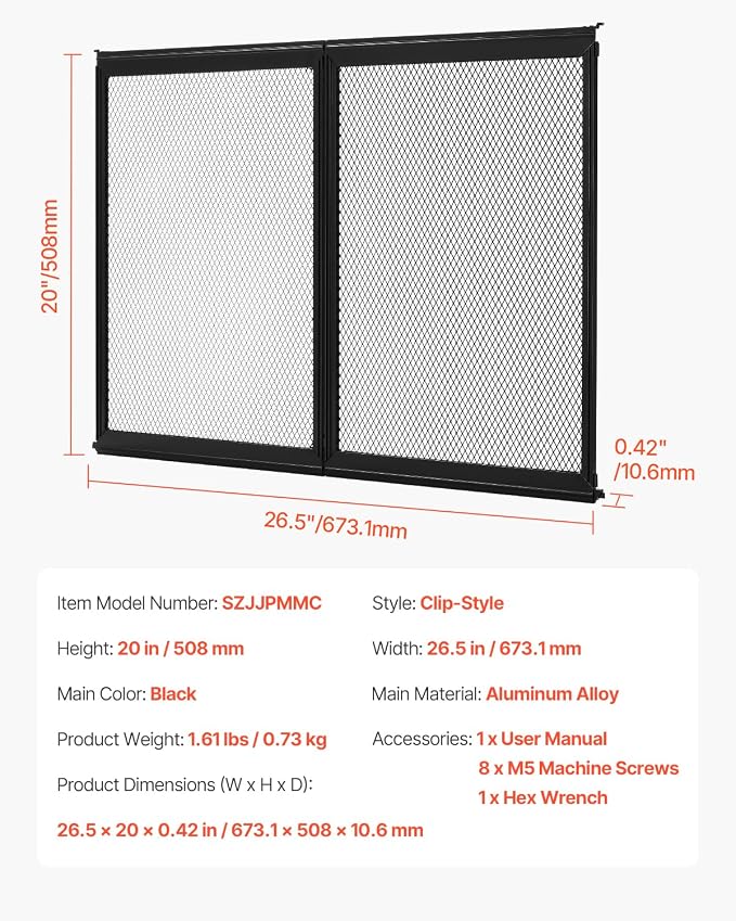 VEVOR RV Screen Door Protector, 26.5 x 20 inch Door Grille, Reinforced - Image 7