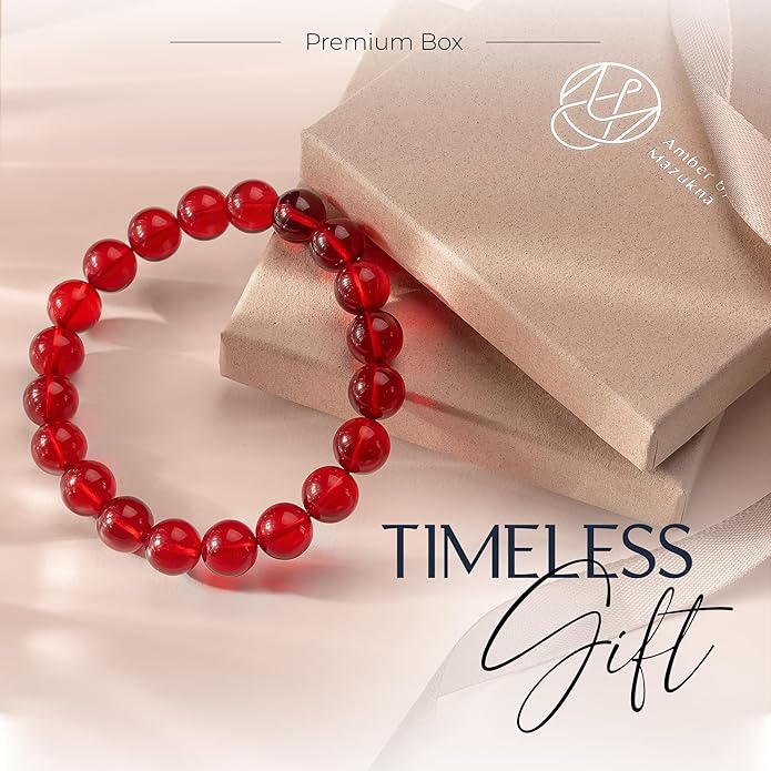 Natural Baltic Amber Bracelet for Women and Men – Stretch Wristband with Faceted Beads, Lightweight Unisex Jewelry Gift for Daily and Casual Wear