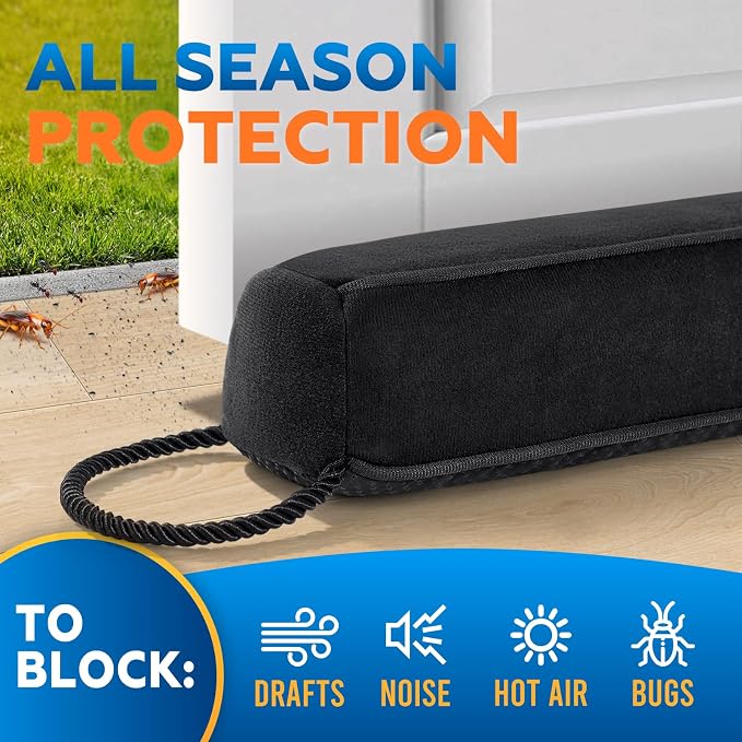 Comfyanno 36” Weighted Under Door Draft Stopper, 2.2lb Door Wind Blocker | Fits - Image 2