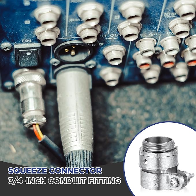 Yaocom 10 Pack 3/4-Inch Squeeze Connectors Fittings FMC Flexible Metal Conduit - Image 6
