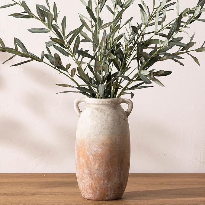 Dobbyby Ceramic Flower Vase 12 inch Farmhouse Rustic Vase Decorative Pottery by Dobbyby