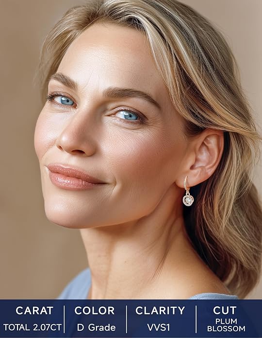 MomentWish Dangle Earrings for Women-925 Sterling Silver Moissanite Earring, Women's Gift for Valentine Birthday, D Color VVS1 Dancing Moissanite Hoops