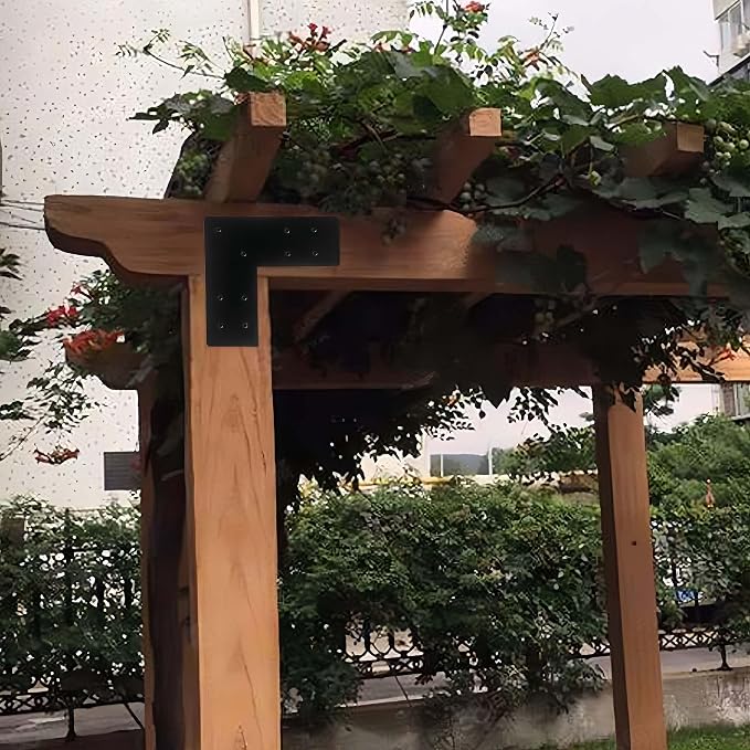 4packs Black L Brackets Corner Brace 90 Degree Right Angle Metal Heavy Duty - Image 5
