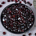 Polished Garnet Crystal Chips 200 Pcs - 0.3" 10 oz Tumbled Stone Chips Crushed Sea Glass Stones Healing Reiki Crystal Jewelry Making Home Decoration