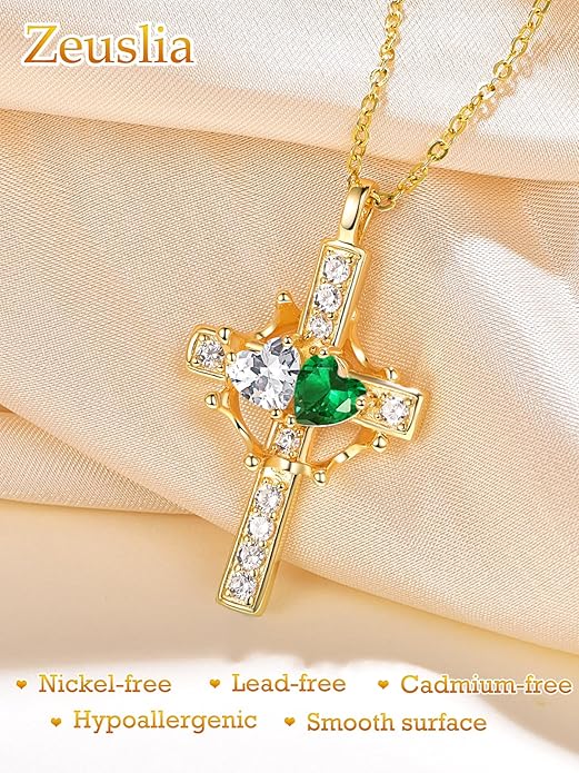 Valentine's Day Gifts for Wife 925 Sterling Silver Double Birthstone Pendant Necklaces I Love You for Always and Forever Necklace Anniversary Birthday Gifts for Wife Girlfriend Mom Her