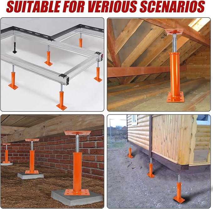 4 Pack 10.8-16.5 in Adjustable House Floor Jacks, 000 lb Each | Crawl Space - Image 7