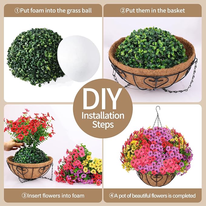 Artificial Hanging Flower for Outdoors | Fake Hanging Basket for Outside - Image 4