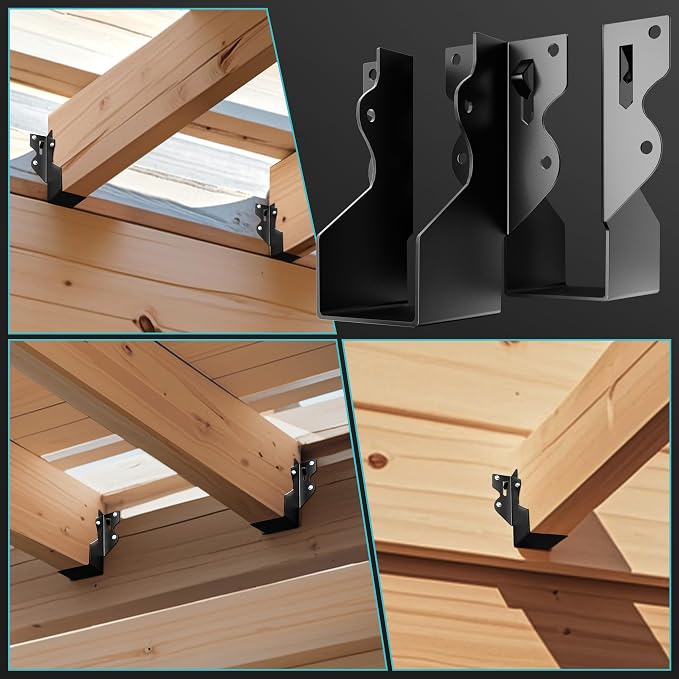 50 Pcs 2x4 Joist Hangers Black, 18 Gauge Face Mount Joist Hangers 2x4 Deck - Image 5
