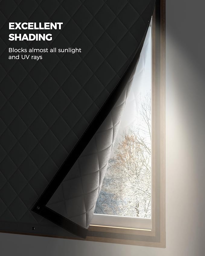 Augblinds Thermal Insulated Window Cover, Curtain Size 34 x 74 Inch, Quilted - Image 5