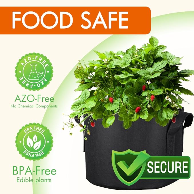 Gardzen 6-Pack 3 Gallon Grow Bags Fabric Pots - Image 2