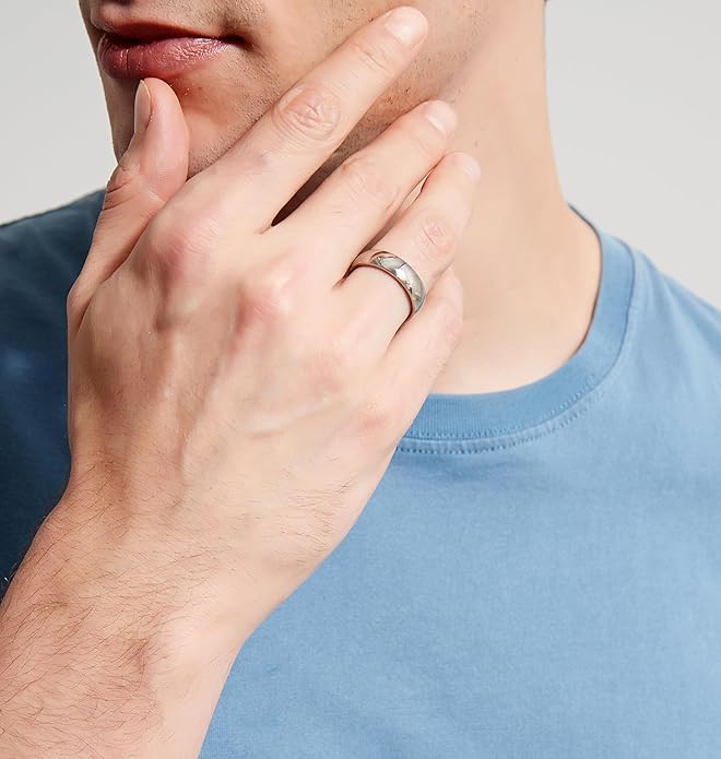 TIGRADE 2mm 4mm 6mm 8mm 10mm Titanium Ring Plain Dome High Polished Wedding Band Comfort Fit Size 3-15