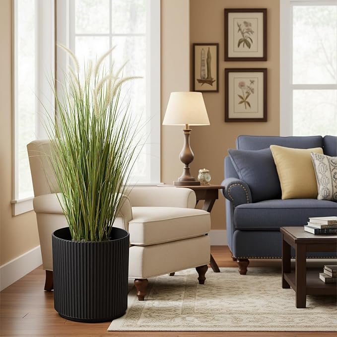 KOL Artificial 4ft Horsetail Reed Grass, 47.2in Artificial Indoor Outdoor Fake - Image 6