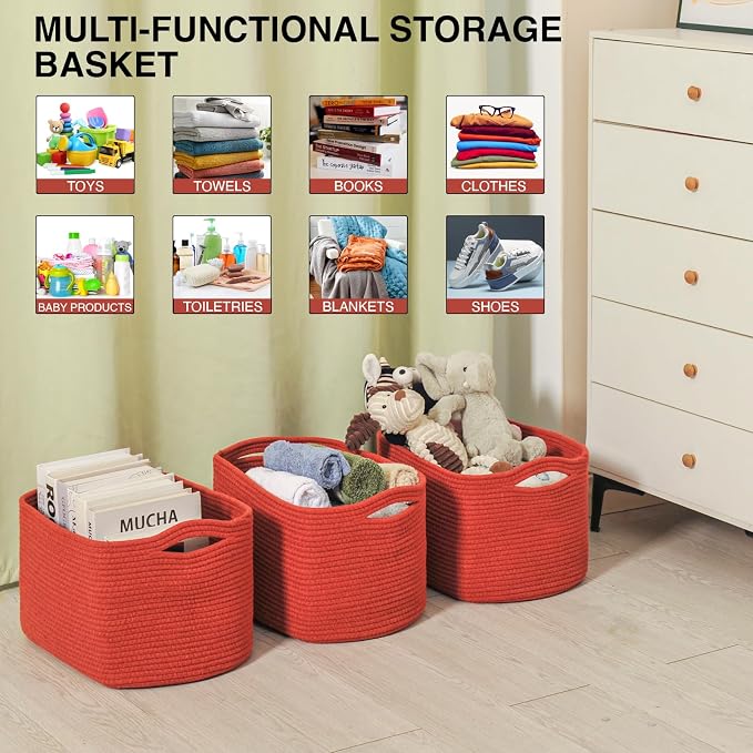 ICERZCZ Storage Baskets for Organizing, Storage Basket for Shelves, Toy Towel - Image 4