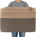 JMvicyroam 65L Large Woven Cotton Rope Blanket Basket, Jute&Black | Blanket by JMvicyroam