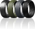 ThunderFit Men's Silicone Rings 10mm Wide 2.5mm Thick Rubber Bands, Breathable, Variety Multipack 1-10