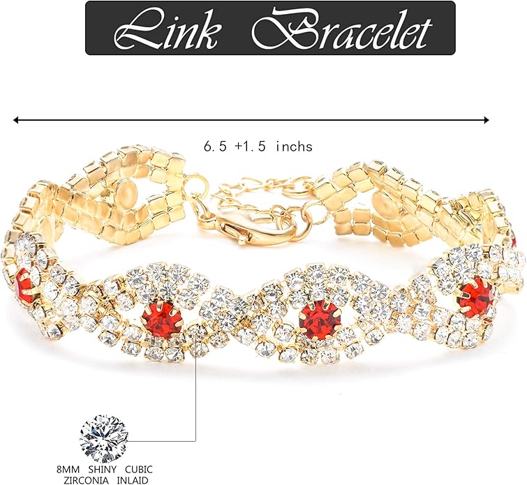 3/4 Pieces Women Jewelry Set Artificial Rhinestone Crystal Bride Statement Choker Necklace Tiara Crown Link Bangle Bracelet Teardrop Dangle Earrings Set