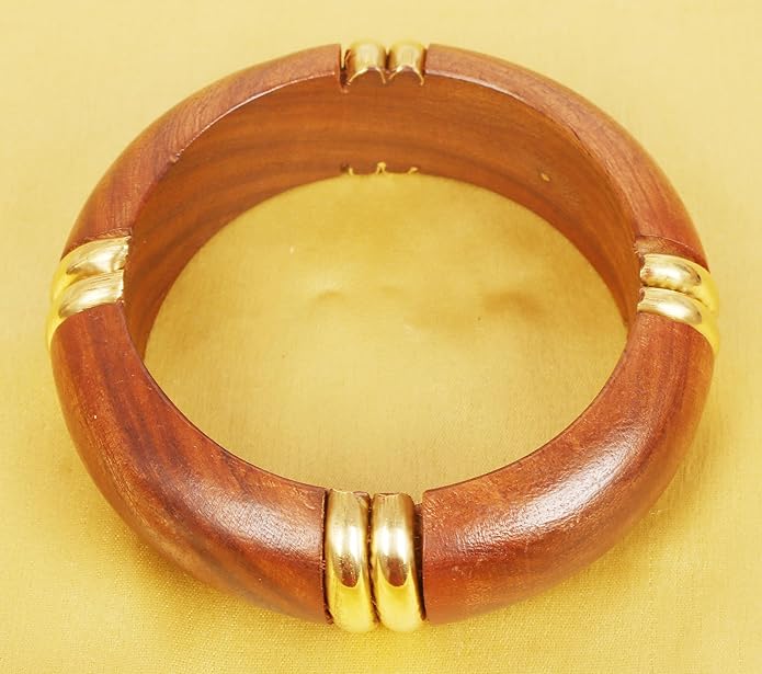 Touchstone wood bracelets for women bangle wooden jewelry handmade artisan bangles natural handcrafted brown olive stylish chunky boho bohemian bracelet brass metal inlaid woods stackable