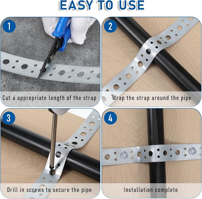 Metal Strap 1-Inch x 33FT 0.6mm Bendable Pipe Hanger Thin Metal Strapping - Image 4