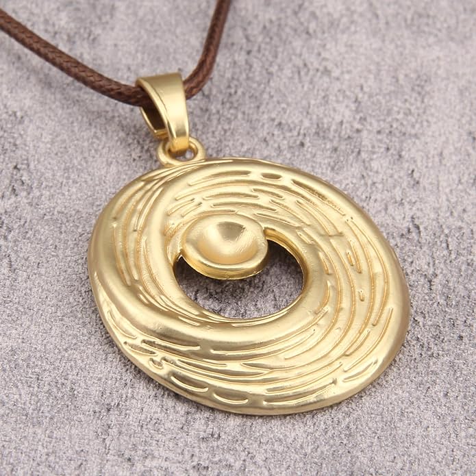 Women's Leather Long Necklace Bohemian Style Circle Retro Pendant Necklace Women's Jewelry