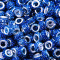 200Pcs Dark Blue Large Hole Rhinestone Beads for DIY Bracelet Necklace Jewelry Making Supplies