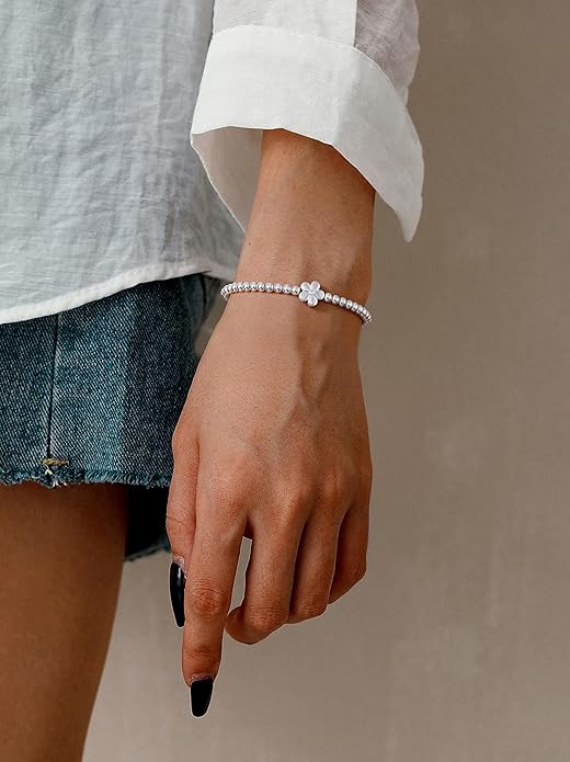 Gold Bracelets for Women 14K Gold Beaded Bracelets Stackable Bracelets for Women Gold Charm Bracelet Non Tarnish Gold Jewelry for Women Trendy