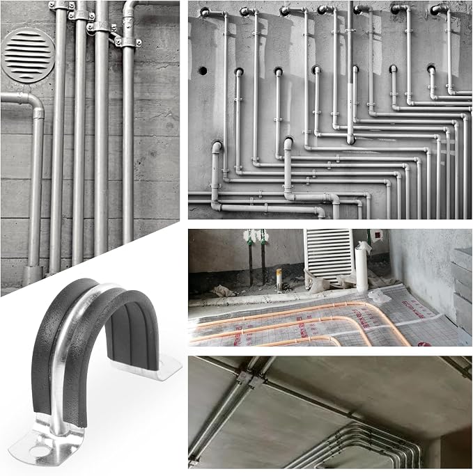 2 Inch Reinforced Rigid Pipe Strap, Rubber Cushioned Insulated Clamp, Conduits - Image 5