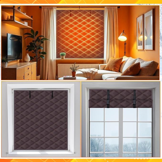Fanfanwin 1 Pcs 63 x 47 Inches Window Insulation Curtain Kit Winter Thermal - Image 6