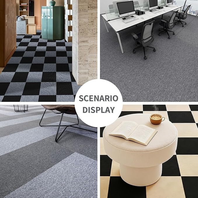 35pc 12" x 12" Self-Adhesive Carpet Tiles, Economical Temporary Flooring - Image 9