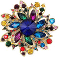 LAXPICOL Vintage Women's Austrian Crystal Elegant Flower Brooch Wedding Broach Pin