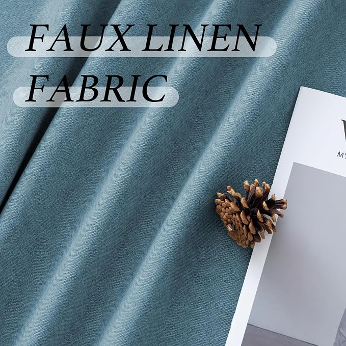 H.VERSAILTEX Grommet Natural Linen Look Kitchen Curtains 45 inch Length - Image 5